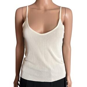 Hermès Paris Viscose Camisole Tank Top Ivory — Size LA (FR 40, US S/M) Designer